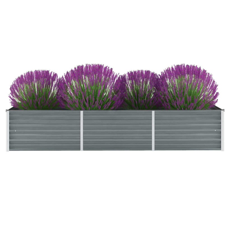 vidaXL Letto Rialzato Giardino in Acciaio Zincato 240x80x45 cm Grigio vidaXL Letto Rialzato Giardino in Acciaio Zincato 240x80x45 cm Grigio