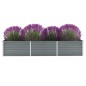vidaXL Letto Rialzato Giardino in Acciaio Zincato 240x80x45 cm Grigio vidaXL Letto Rialzato Giardino in Acciaio Zincato 240x80x45 cm Grigio