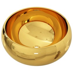 vidaXL Lavandino 40x15 cm in Ceramica Oro