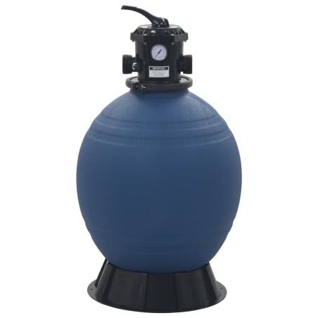 vidaXL Filtro a Sabbia per Piscine Valvola a 6 Posizioni Blu 560 mm