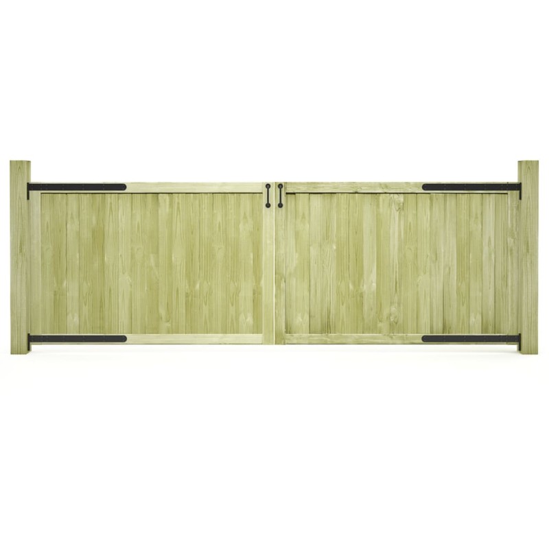 vidaXL Cancelli da Giardino 2 pz in Legno di Pino Impregnato 300x100cm vidaXL Cancelli da Giardino 2 pz in Legno di Pino Impregnato 300x100cm