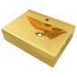 vidaXL Lavandino con Troppopieno 60x46x16 cm in Ceramica Oro vidaXL Lavandino con Troppopieno 60x46x16 cm in Ceramica Oro