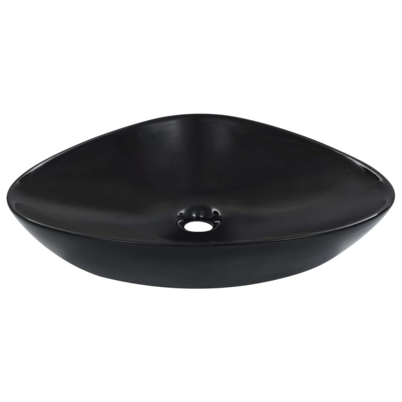 vidaXL Lavandino 58,5x39x14 cm in Ceramica Nero vidaXL Lavandino 58,5x39x14 cm in Ceramica Nero