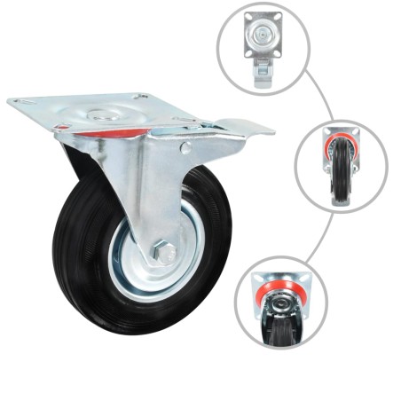 vidaXL Ruote Girevoli con Doppio Freno 4 pz 125 mm