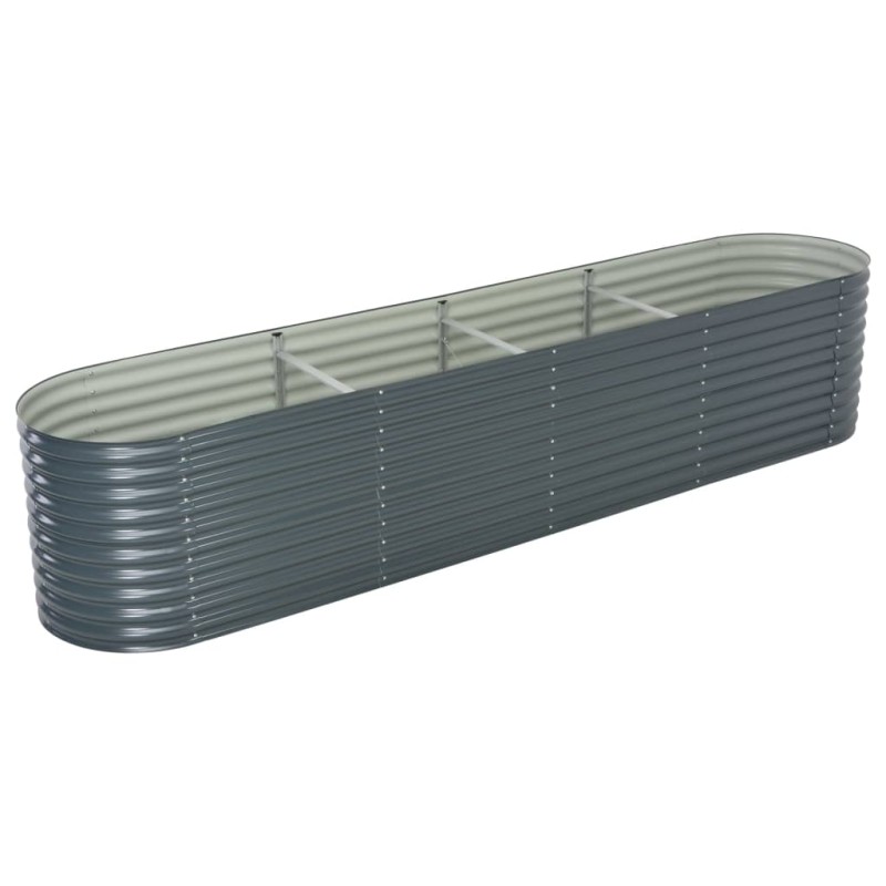 vidaXL Letto Rialzato Giardino 400x80x81 cm in Acciaio Zincato Grigio vidaXL Letto Rialzato Giardino 400x80x81 cm in Acciaio Zincato Grigio