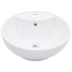 vidaXL Lavandino con Troppopieno 46,5x18 cm in Ceramica Bianco