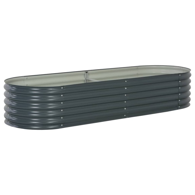 vidaXL Letto Rialzato Giardino 240x80x44 cm in Acciaio Zincato Grigio vidaXL Letto Rialzato Giardino 240x80x44 cm in Acciaio Zincato Grigio