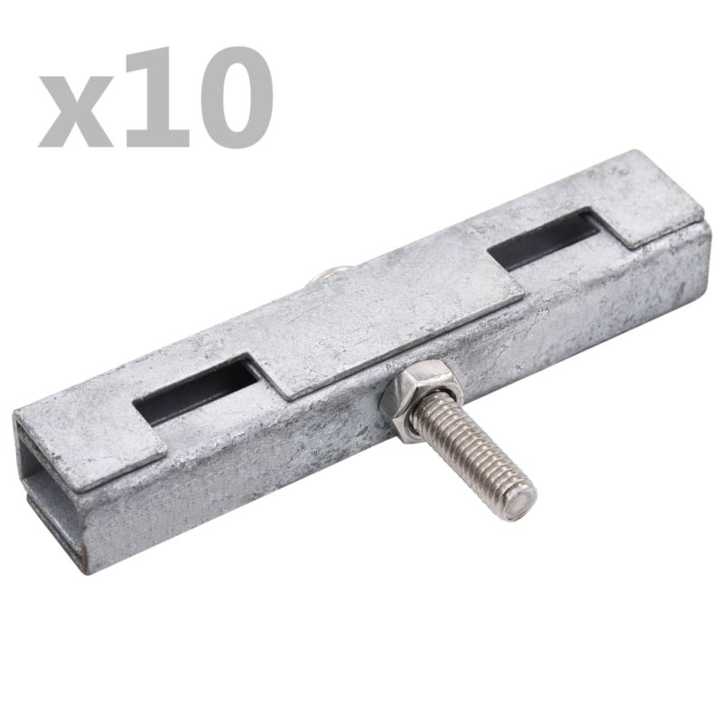 vidaXL Set di Connettori per Griglie da Giardino 10 pz Argento vidaXL Set di Connettori per Griglie da Giardino 10 pz Argento