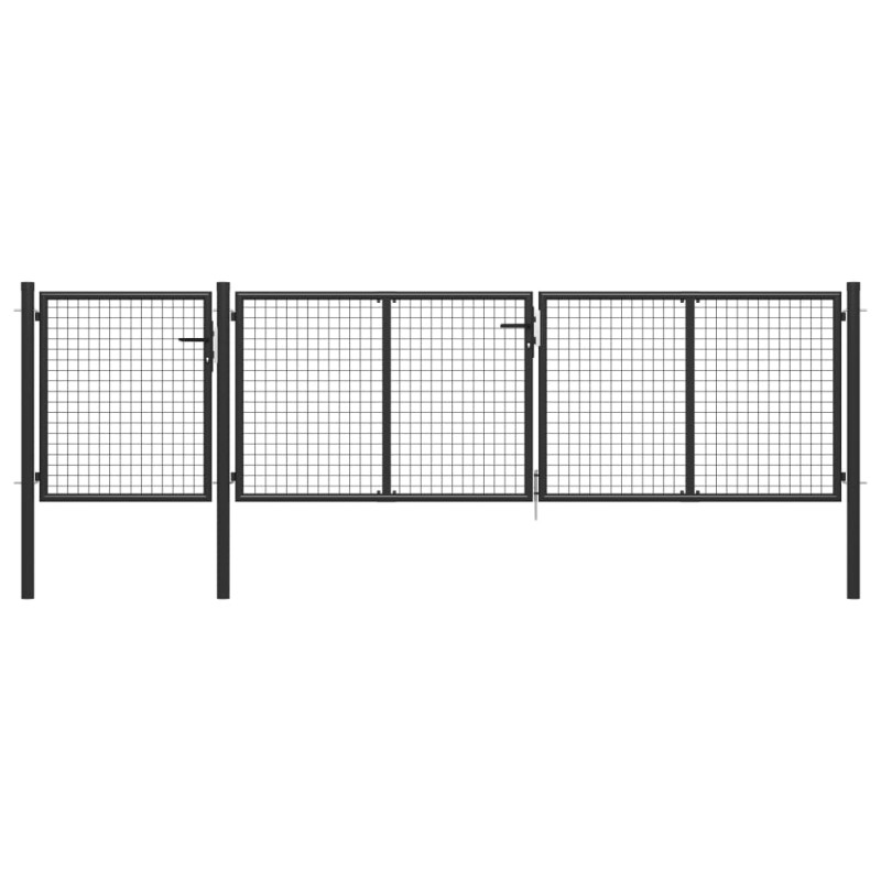 vidaXL Cancello per Giardino in Acciaio 400x75 cm Antracite vidaXL Cancello per Giardino in Acciaio 400x75 cm Antracite