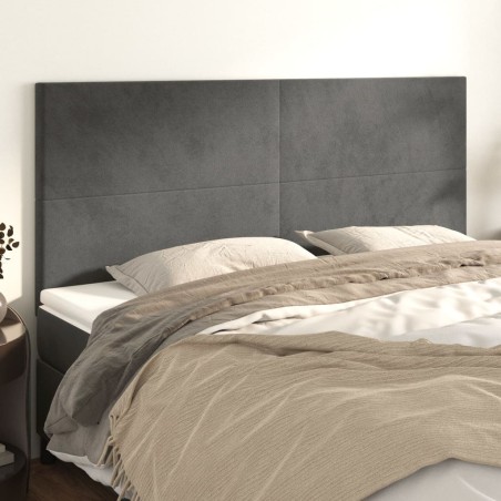 vidaXL Testiera 4 pz Grigio Scuro 80x5x78/88 cm in Velluto
