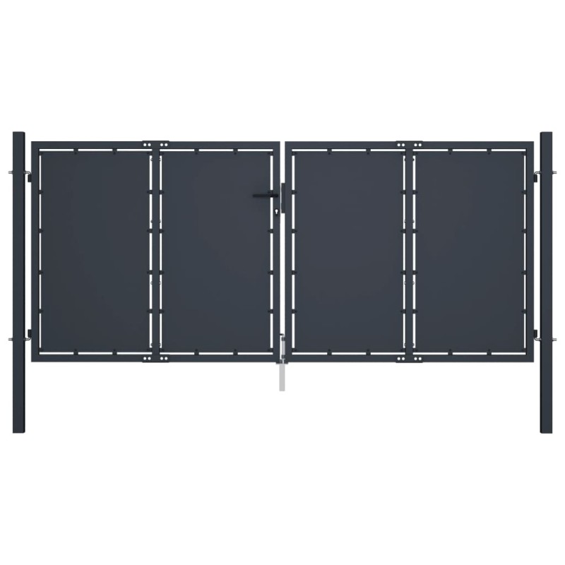 vidaXL Cancello per Giardino in Acciaio 300x125 cm Antracite vidaXL Cancello per Giardino in Acciaio 300x125 cm Antracite