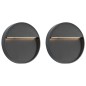 vidaXL Lampade da Parete da Esterno a LED 2 pz 3 W Nere Rotonde vidaXL Lampade da Parete da Esterno a LED 2 pz 3 W Nere Rotonde