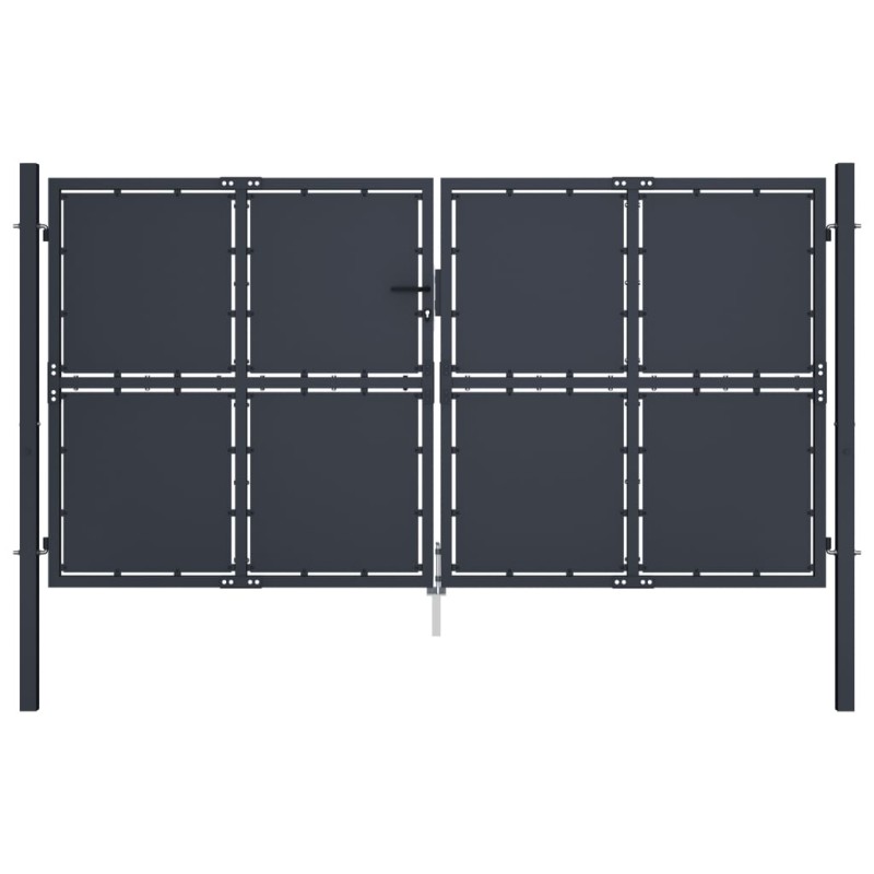 vidaXL Cancello per Giardino in Acciaio 300x150 cm Antracite vidaXL Cancello per Giardino in Acciaio 300x150 cm Antracite