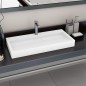 vidaXL Lavandino 100x46x11 cm Blocco in Marmo/Minerale Bianco vidaXL Lavandino 100x46x11 cm Blocco in Marmo/Minerale Bianco