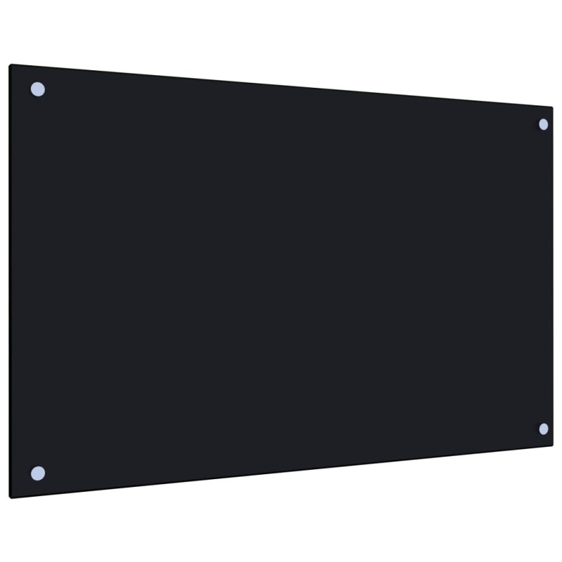 vidaXL Paraschizzi per Cucina Nero 80x50 cm in Vetro Temperato vidaXL Paraschizzi per Cucina Nero 80x50 cm in Vetro Temperato