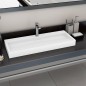 vidaXL Lavandino 120x46x11 cm Blocco in Marmo/Minerale Bianco vidaXL Lavandino 120x46x11 cm Blocco in Marmo/Minerale Bianco