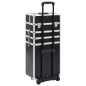 vidaXL Valigia Trolley per Cosmetici Alluminio Nero Design Coccodrillo vidaXL Valigia Trolley per Cosmetici Alluminio Nero Design Coccodrillo