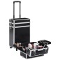 vidaXL Valigia Trolley per Cosmetici Alluminio Nero Design Coccodrillo vidaXL Valigia Trolley per Cosmetici Alluminio Nero Design Coccodrillo