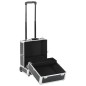vidaXL Valigia Trolley per Cosmetici 35x29x45 cm Nera in Alluminio vidaXL Valigia Trolley per Cosmetici 35x29x45 cm Nera in Alluminio