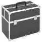 vidaXL Valigia per Cosmetici 37x24x35 cm Nera in Alluminio 
