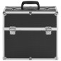 vidaXL Valigia per Cosmetici 37x24x35 cm Nera in Alluminio 
