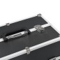 vidaXL Valigia per Cosmetici 37x24x35 cm Nera in Alluminio 
