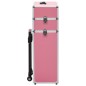vidaXL Valigia Trolley per Cosmetici in Alluminio Rosa vidaXL Valigia Trolley per Cosmetici in Alluminio Rosa