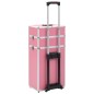 vidaXL Valigia Trolley per Cosmetici in Alluminio Rosa vidaXL Valigia Trolley per Cosmetici in Alluminio Rosa
