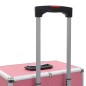 vidaXL Valigia Trolley per Cosmetici in Alluminio Rosa vidaXL Valigia Trolley per Cosmetici in Alluminio Rosa