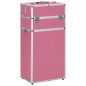 vidaXL Valigia Trolley per Cosmetici in Alluminio Rosa vidaXL Valigia Trolley per Cosmetici in Alluminio Rosa