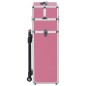 vidaXL Valigia Trolley per Cosmetici in Alluminio Rosa vidaXL Valigia Trolley per Cosmetici in Alluminio Rosa