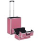 vidaXL Valigia Trolley per Cosmetici in Alluminio Rosa vidaXL Valigia Trolley per Cosmetici in Alluminio Rosa