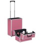 vidaXL Valigia Trolley per Cosmetici in Alluminio Rosa vidaXL Valigia Trolley per Cosmetici in Alluminio Rosa