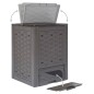 vidaXL Compostiera Giardino Marrone 60x60x83 cm 300 L Rattan Plastica vidaXL Compostiera Giardino Marrone 60x60x83 cm 300 L Rattan Plastica