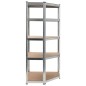 vidaXL Scaffale Angolare 5 Ripiani Argento Acciaio e Legno Multistrato vidaXL Scaffale Angolare 5 Ripiani Argento Acciaio e Legno Multistrato