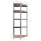 vidaXL Scaffale Angolare 5 Ripiani Argento Acciaio e Legno Multistrato vidaXL Scaffale Angolare 5 Ripiani Argento Acciaio e Legno Multistrato