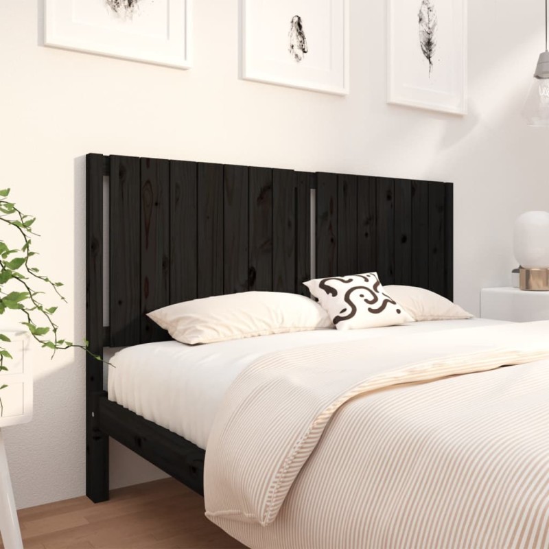 Testiera per Letto Nera 165,5x4x100cm in Legno Massello di Pino Testiera per Letto Nera 165,5x4x100cm in Legno Massello di Pino