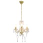 vidaXL Lampadario con Perline Dorato Tondo 3 E14 vidaXL Lampadario con Perline Dorato Tondo 3 E14