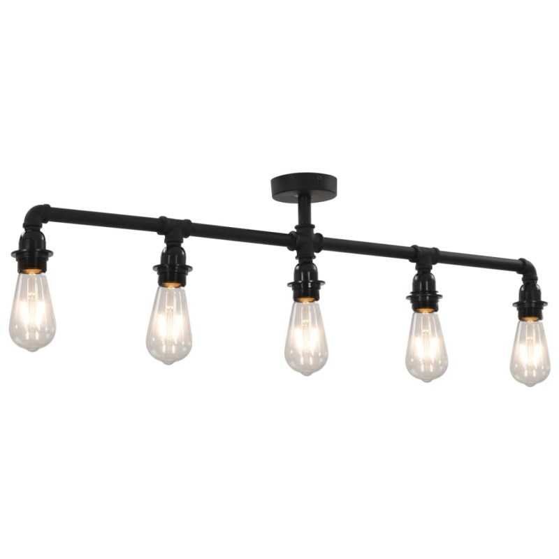 vidaXL Lampadario Nero per 5 Lampadine E27 vidaXL Lampadario Nero per 5 Lampadine E27