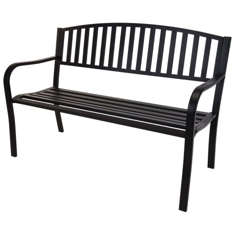 ProGarden Panca da Giardino in Metallo 127x50x85 cm Nera ProGarden Panca da Giardino in Metallo 127x50x85 cm Nera