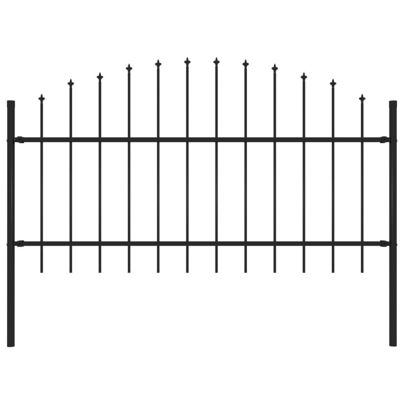 vidaXL Recinzione Giardino Punta a Lancia (1-1,25)x1,7m Acciaio Nero
