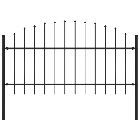 vidaXL Recinzione Giardino Punta a Lancia (1-1,25)x1,7m Acciaio Nero
