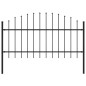 vidaXL Recinzione Giardino Punta a Lancia (1-1,25)x1,7m Acciaio Nero