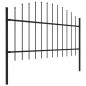 vidaXL Recinzione Giardino Punta a Lancia (1-1,25)x1,7m Acciaio Nero