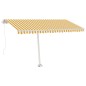 Tenda da Sole Retrattile Manuale Palo 450x300 cm Gialla Bianca Tenda da Sole Retrattile Manuale Palo 450x300 cm Gialla Bianca