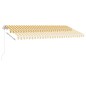 Tenda da Sole Retrattile Manuale Palo 450x300 cm Gialla Bianca Tenda da Sole Retrattile Manuale Palo 450x300 cm Gialla Bianca
