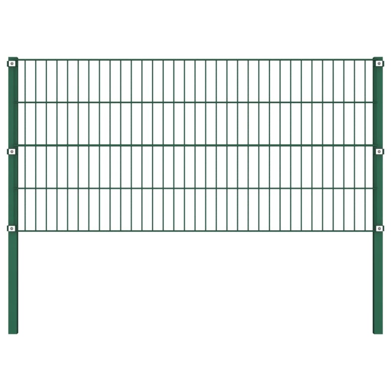 vidaXL Pannello di Recinzione con Pali in Ferro 1,7x0,8 m Verde vidaXL Pannello di Recinzione con Pali in Ferro 1,7x0,8 m Verde