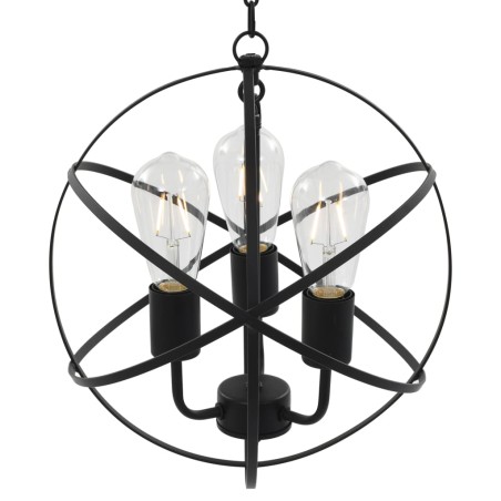 vidaXL Lampada Sferica a Sospensione Nera 3 Lampadine E27
