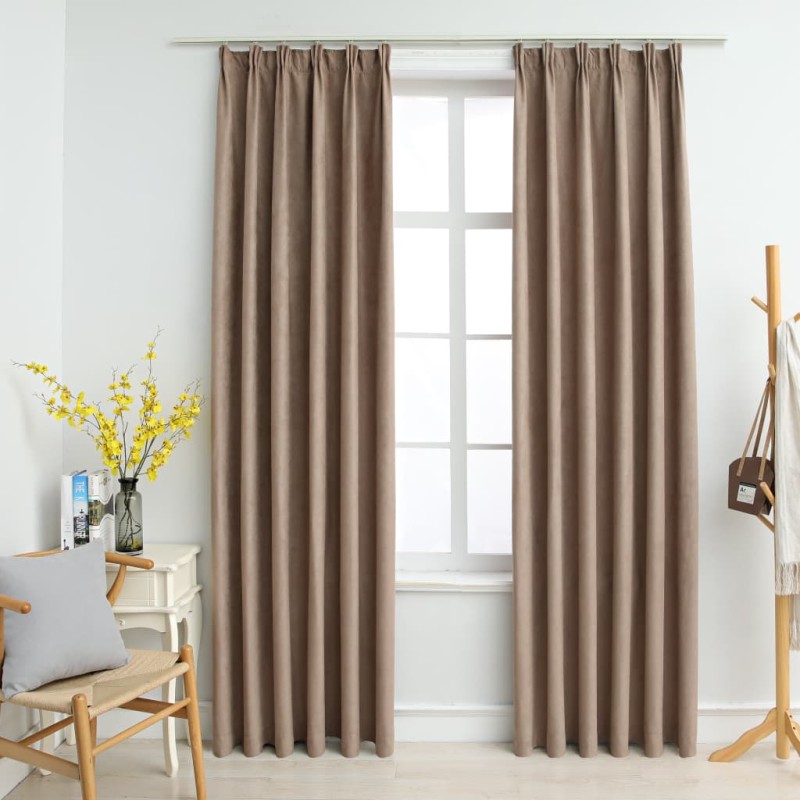 Tende Oscuranti con Ganci 2 pz Grigio Talpa 140x225 cm Tende Oscuranti con Ganci 2 pz Grigio Talpa 140x225 cm