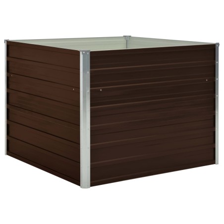 vidaXL Letto di Coltura Rialzato Marrone 100x100x77cm Acciaio Zincato